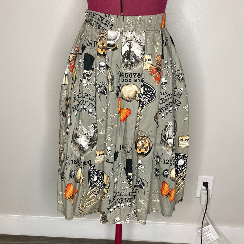 Handmade Cotton Print  Halloween skirt